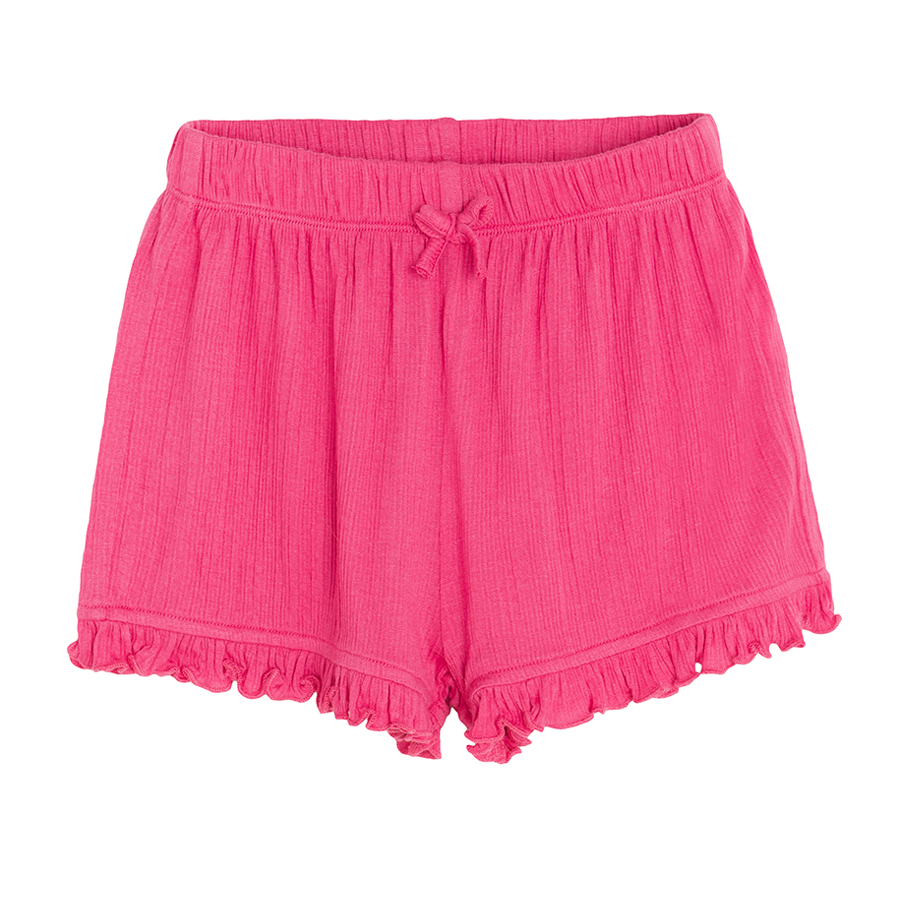 Fuchsia shorts with ruffle