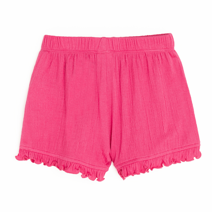 Fuchsia shorts with ruffle