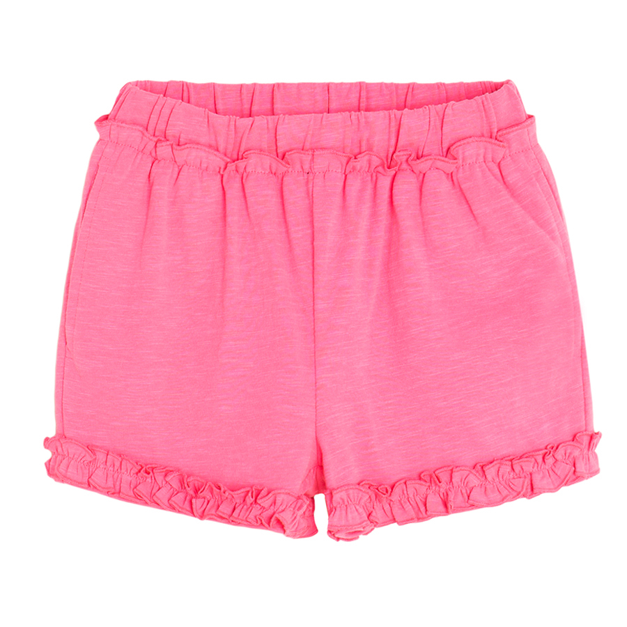 Pink shorts with ruffle