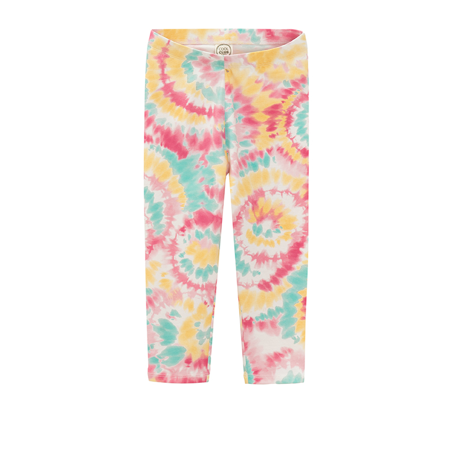 Tie dye and light pink leggings- 2 pack