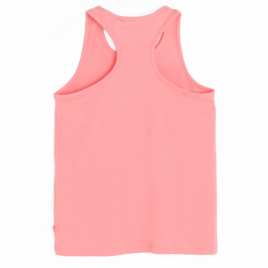 Pink sleeveless T-shirt with lemons and Welcome to my Sunshine State of Mind print