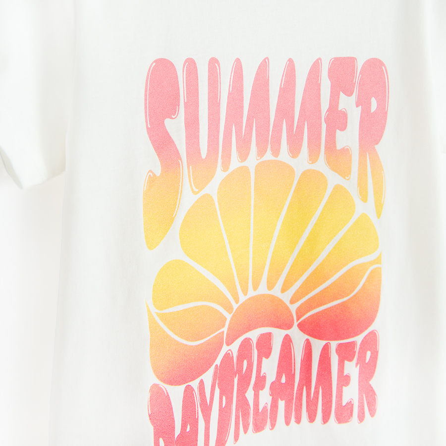 White T-shirt with Summer Daydreamer print