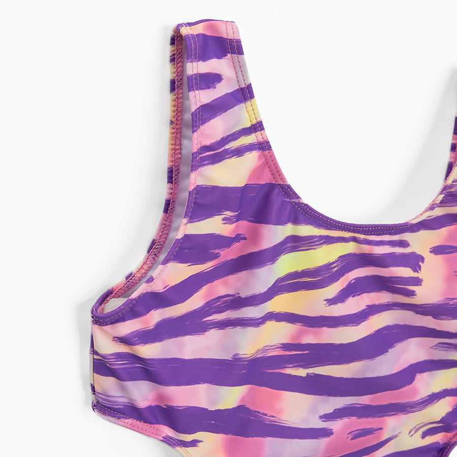 Purple and tie dye swim suit