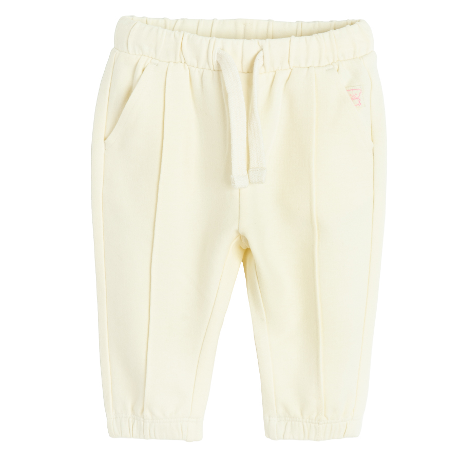 Pink and cream sweatpants with cord- 2 pack