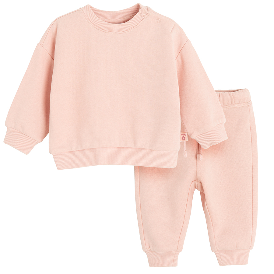 Light pink sweatshirt and sweatpants set- 2 pieces