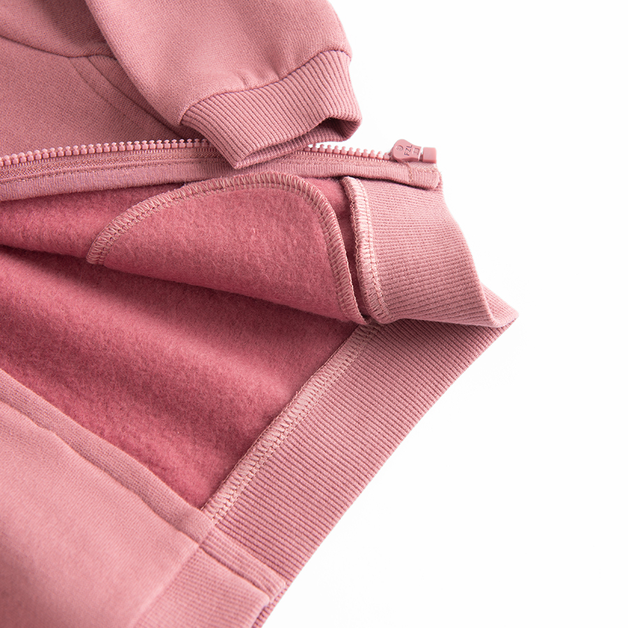 Warm pink zip through sweatshirt