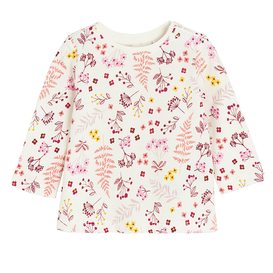 Floral, pink with fox print and fuchia blouses- 3 pack