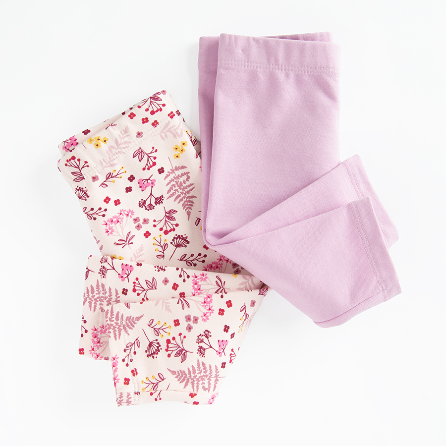 Floral and violet jeggings- 2 pack