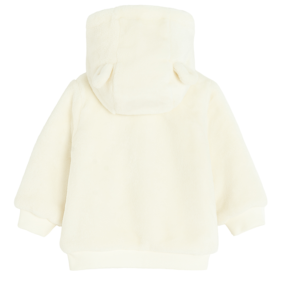 White zip through hooded sweatshirt