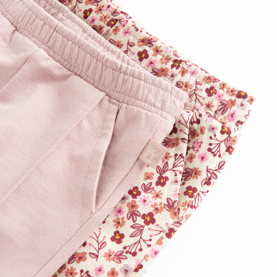 Floral and violet jogging pants- 2 pack