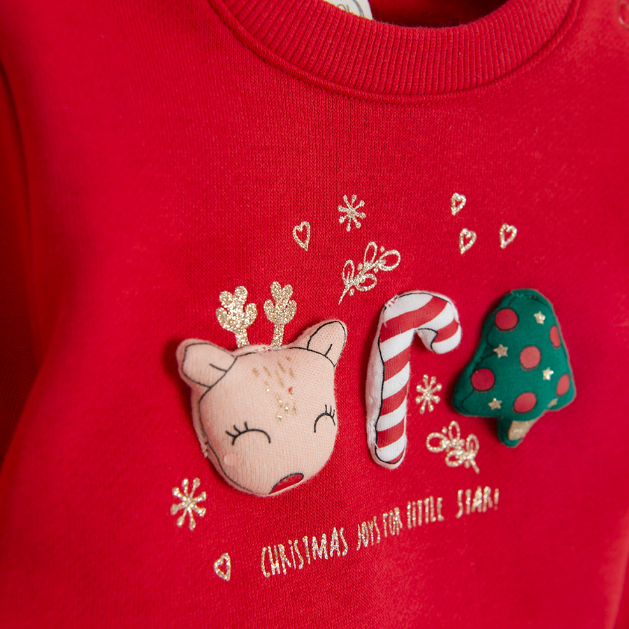 Red sweatshirt with Xmas print