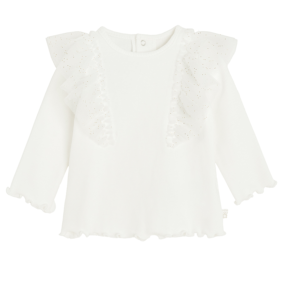 White blouse with ruffles