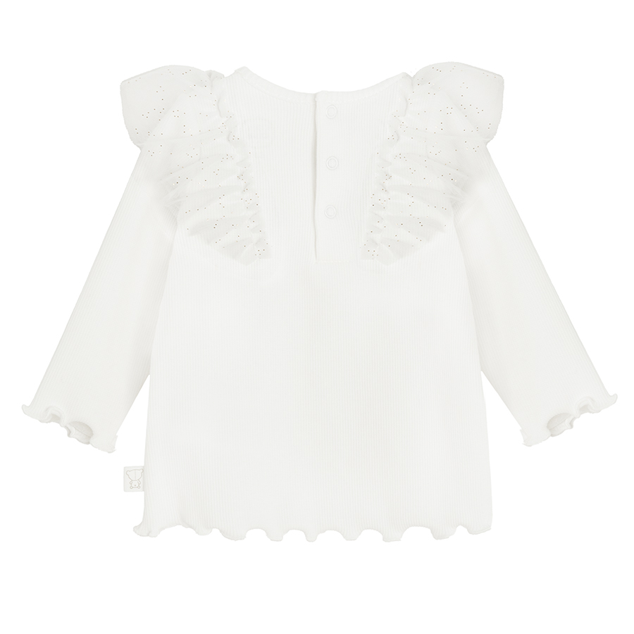 White blouse with ruffles