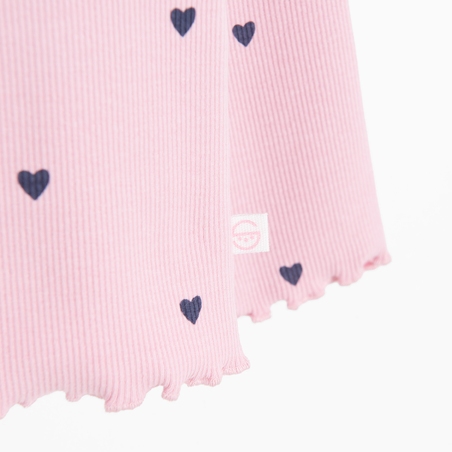 Purple long sleeve blouse with hearts print