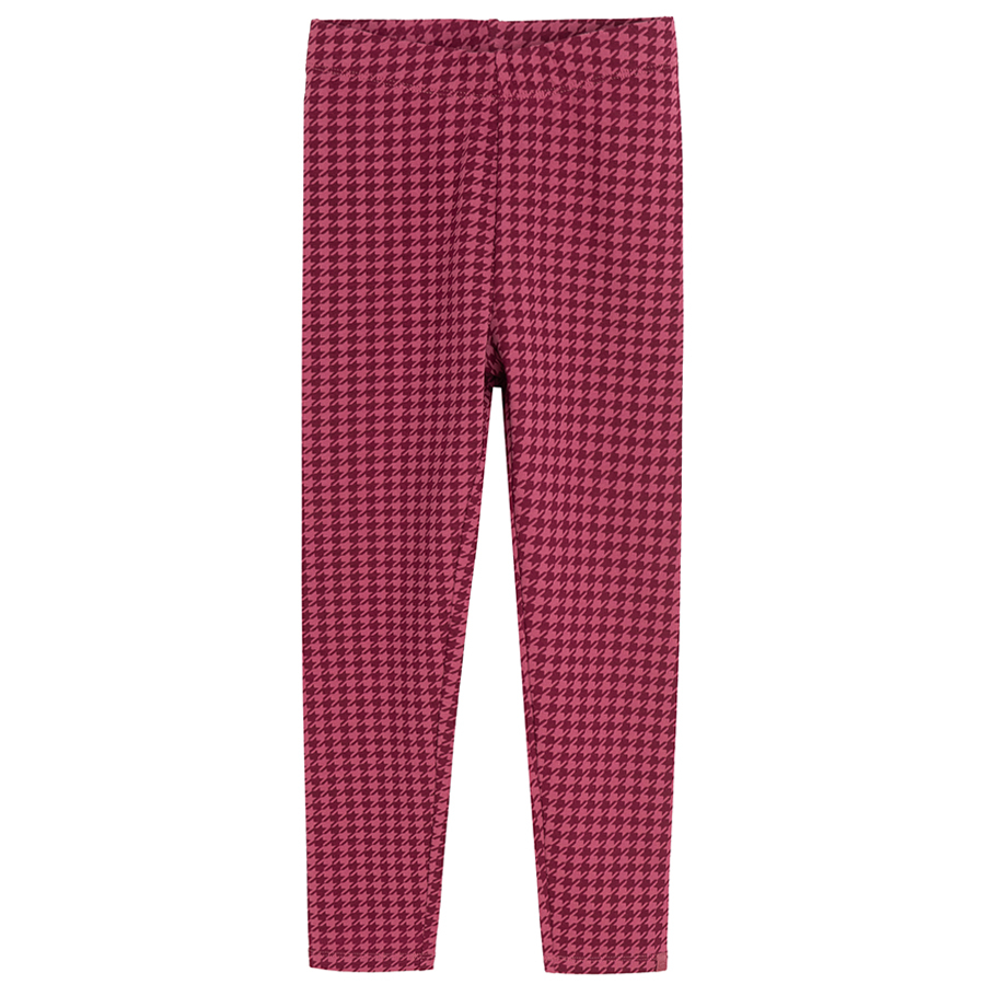 Checked red leggings