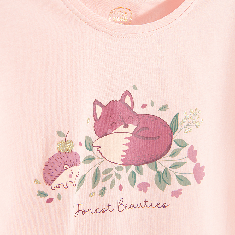 Pink T-shirt with fox print