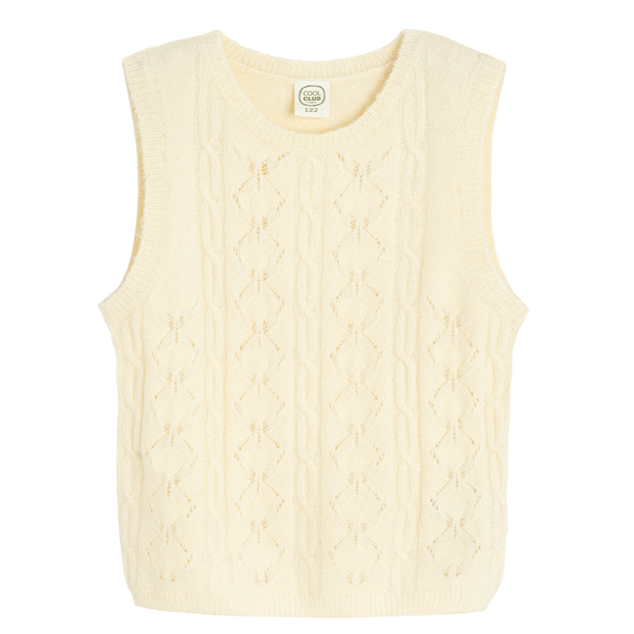 White knit vest