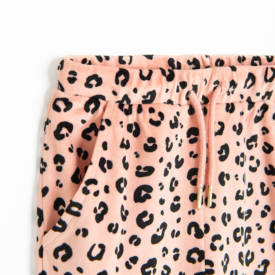 Pink animal print jogging set, sweatshirt and pants