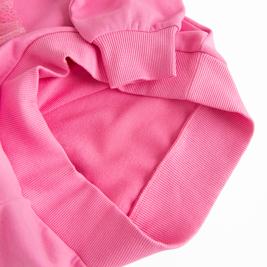 Pink sweatshirt with ruffles