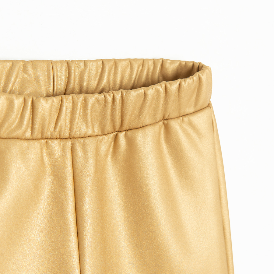 Gold wide leg jeggings