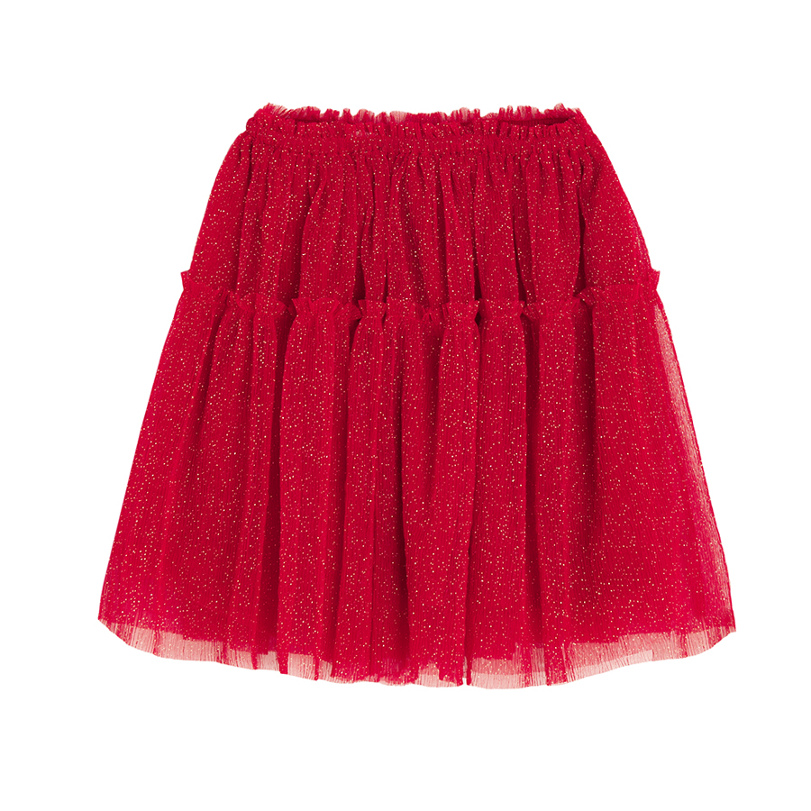 Red velvet skirt