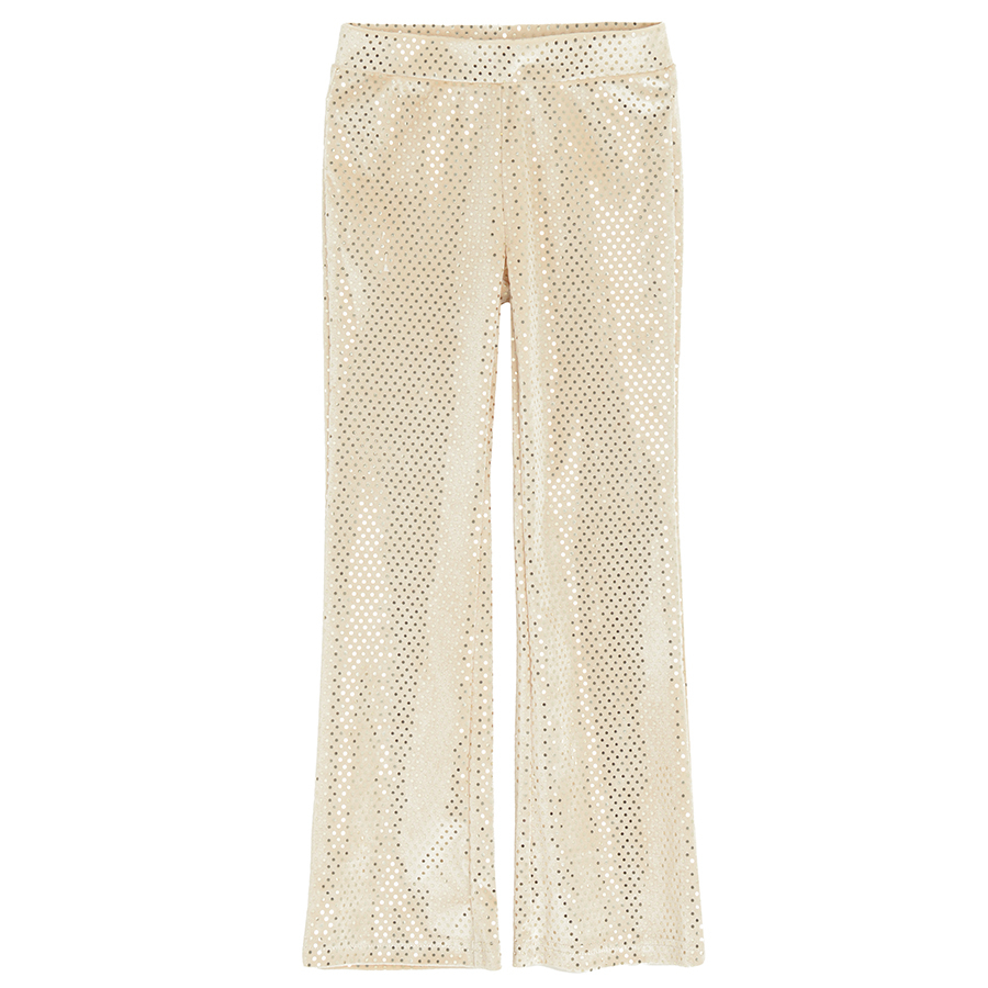 Beige wide leg jeggings