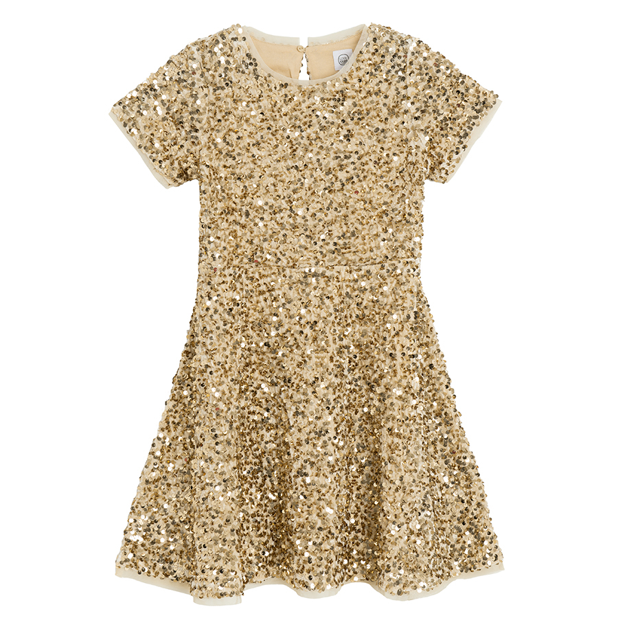 Gold short sleeve dress