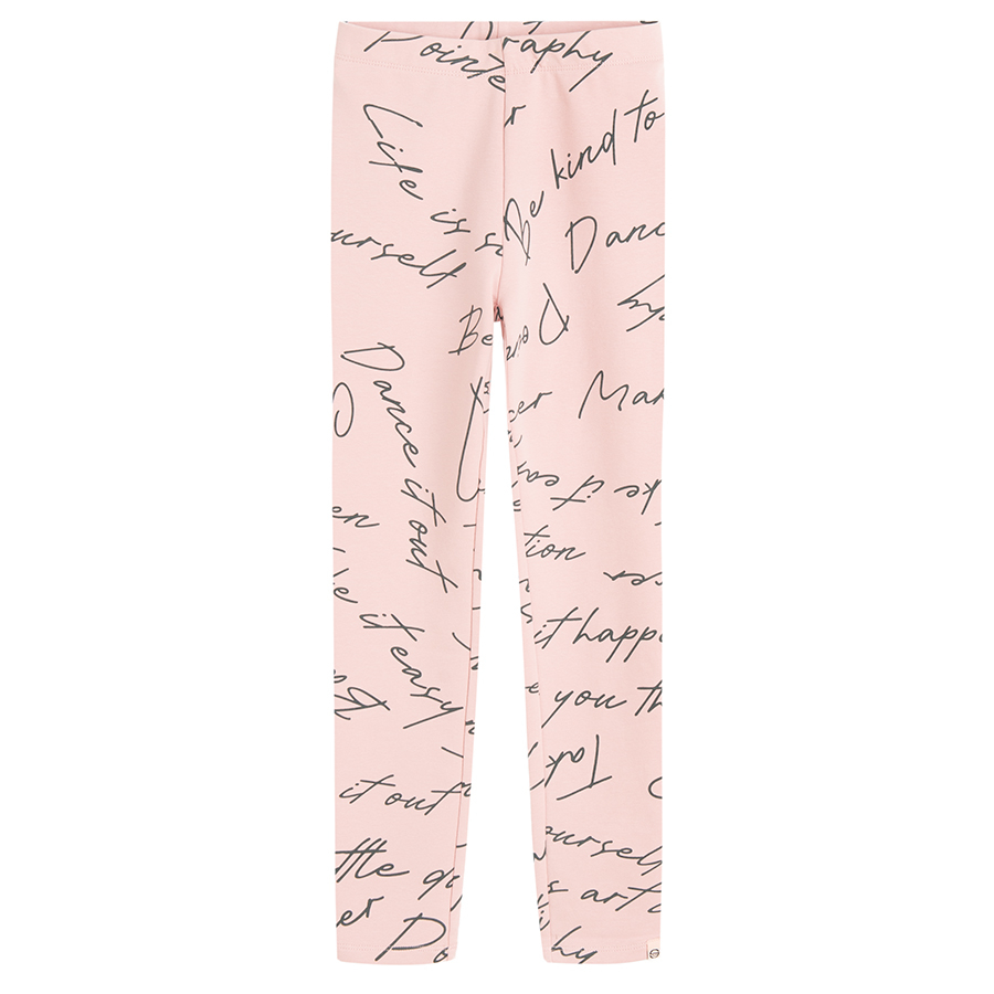 Dark pink and pink with Dance print jeggings - 2 pack