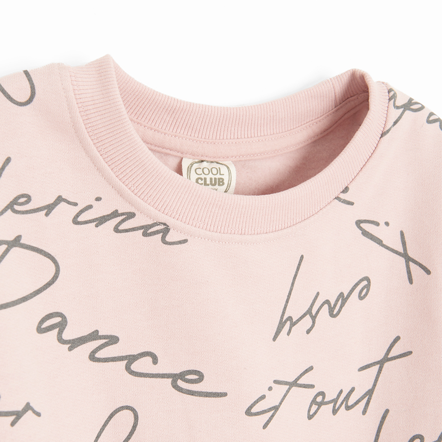 Pink sweatshirt with Ballet School print