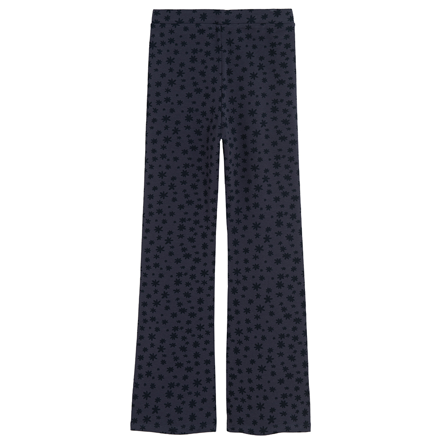 Blue polka dot wide leg jeggings