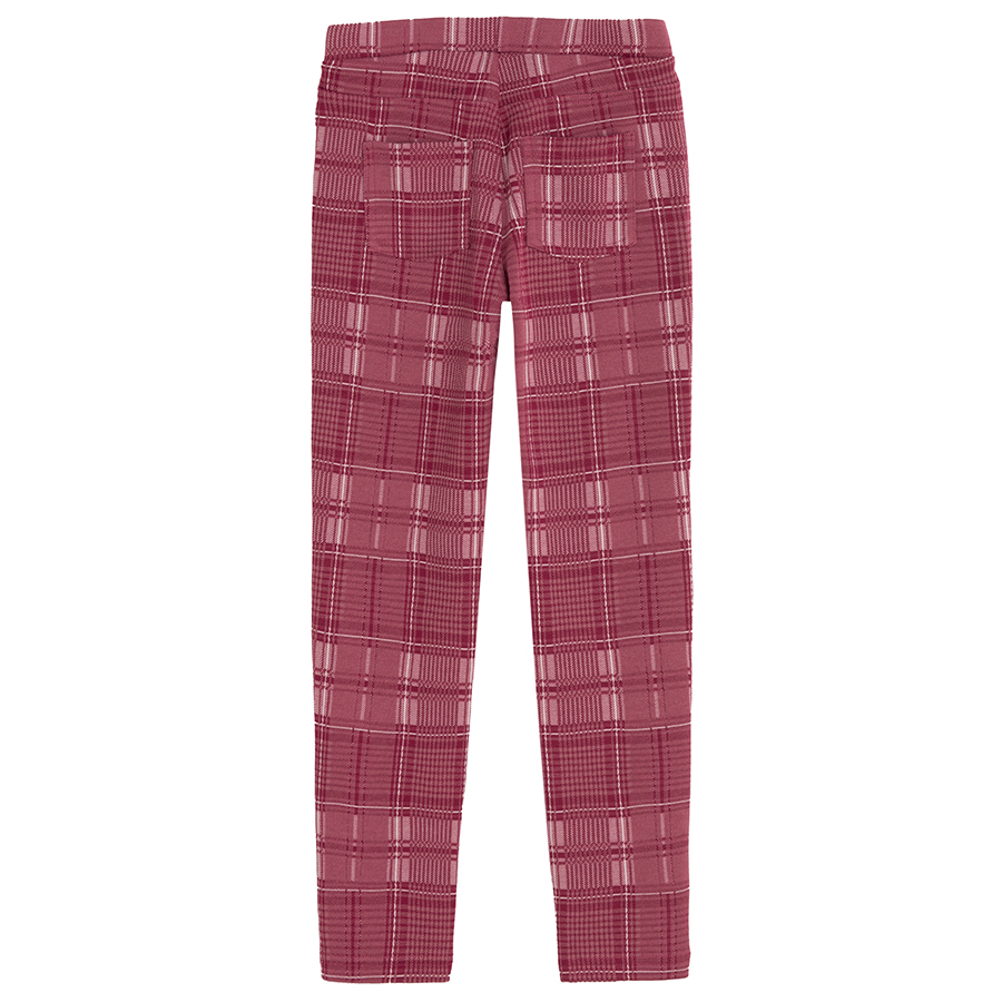 Red checked jeggings