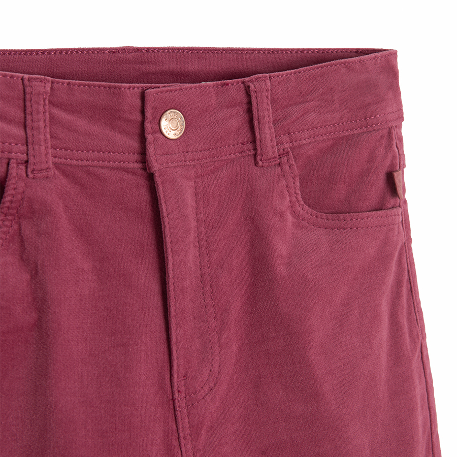 Burgundy wide leg trousers