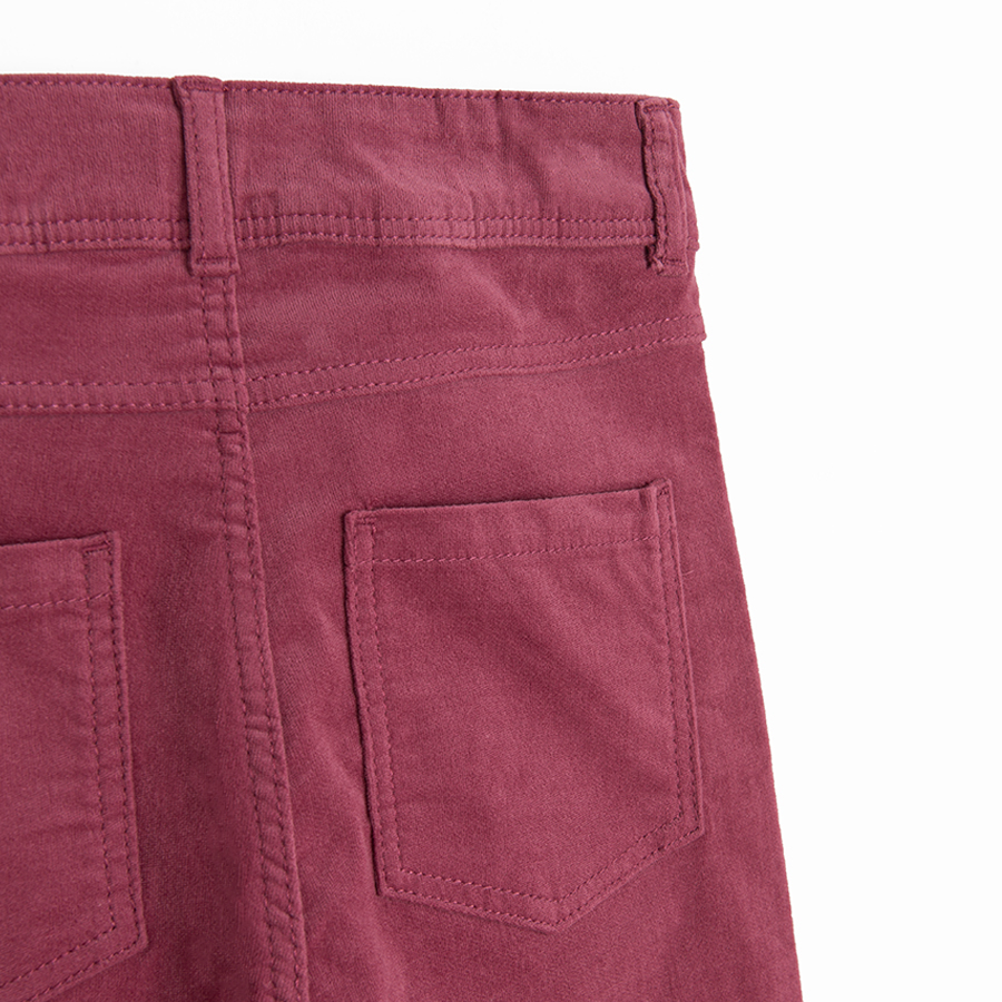 Burgundy wide leg trousers