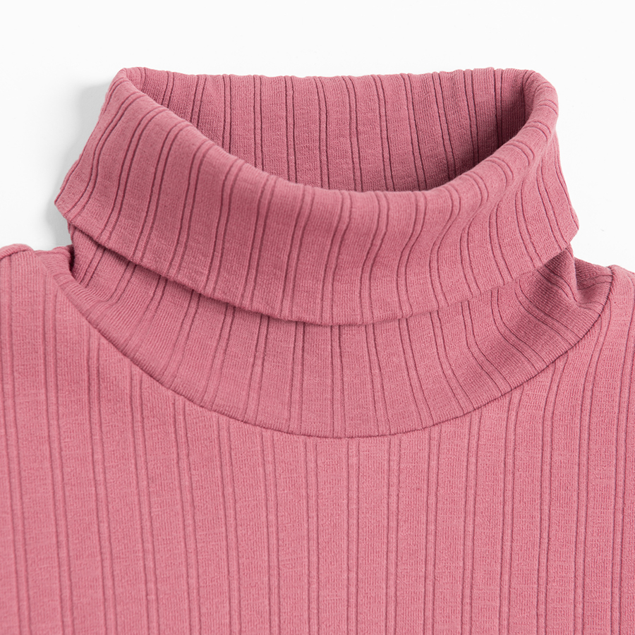 Pink turtleneck blouse