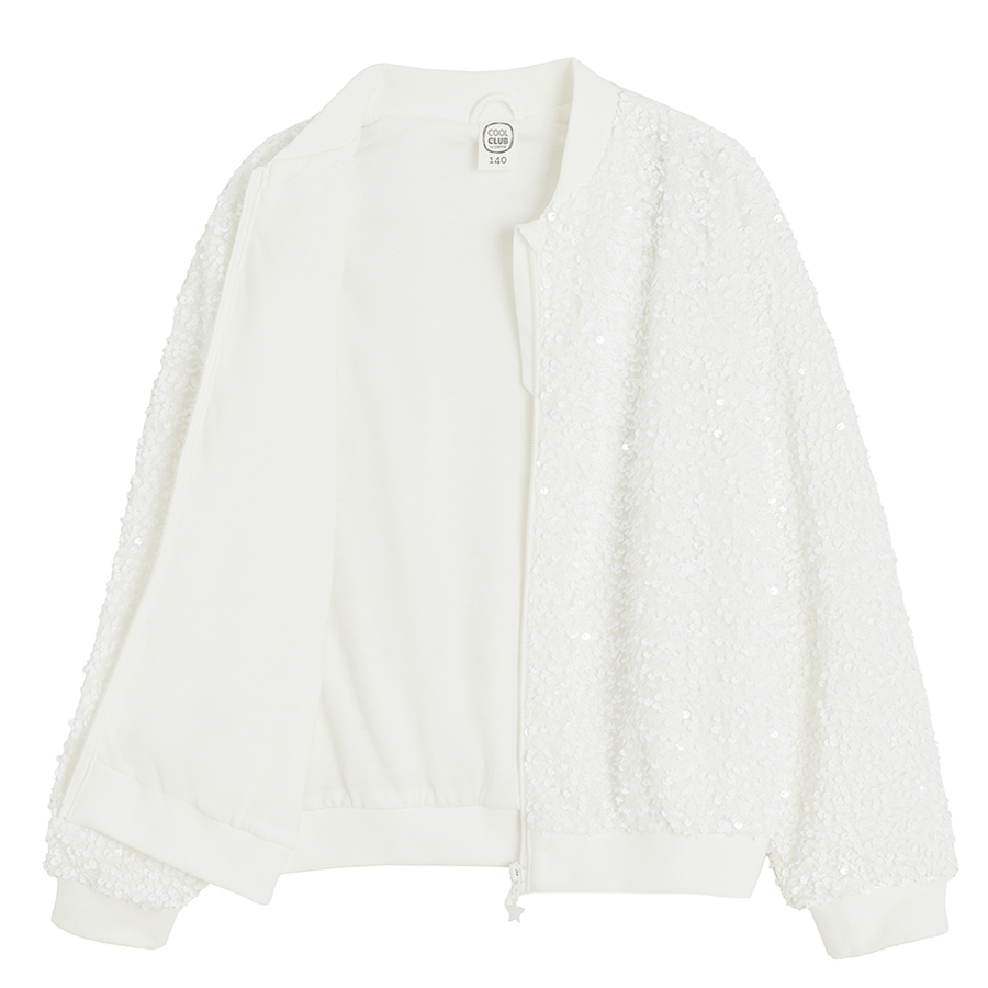 Ecru zip through sweatshirt