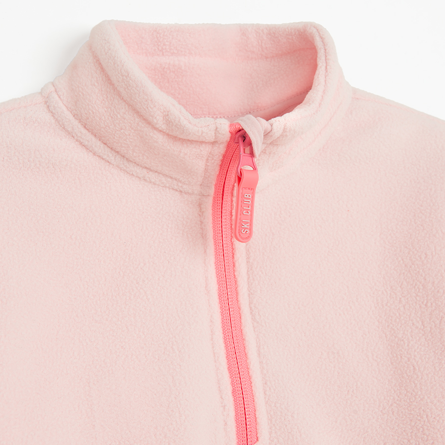 Pink blouse with half zipper