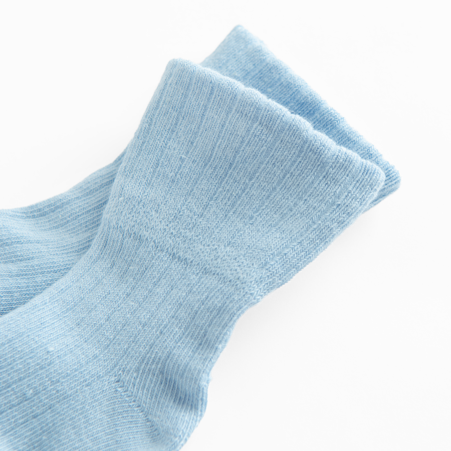 Beige, ecru and blue socks- 3 pack