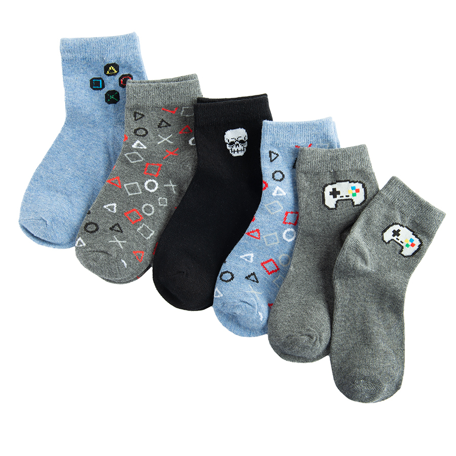 Ankle socks with video games print- 5 pack