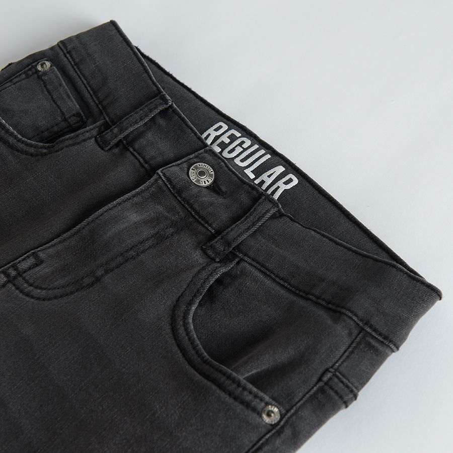 Black denim trousers