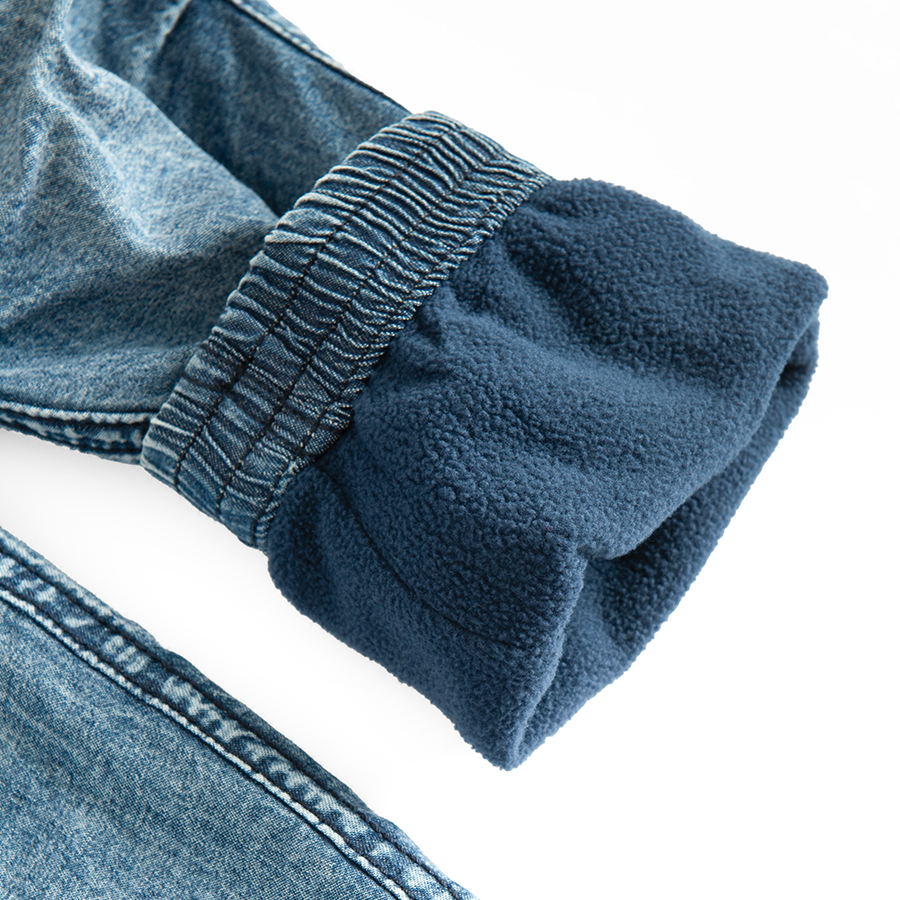 Blue denim trousers