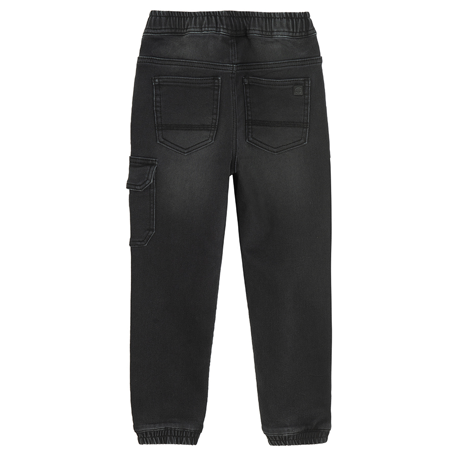 Black denim trousers