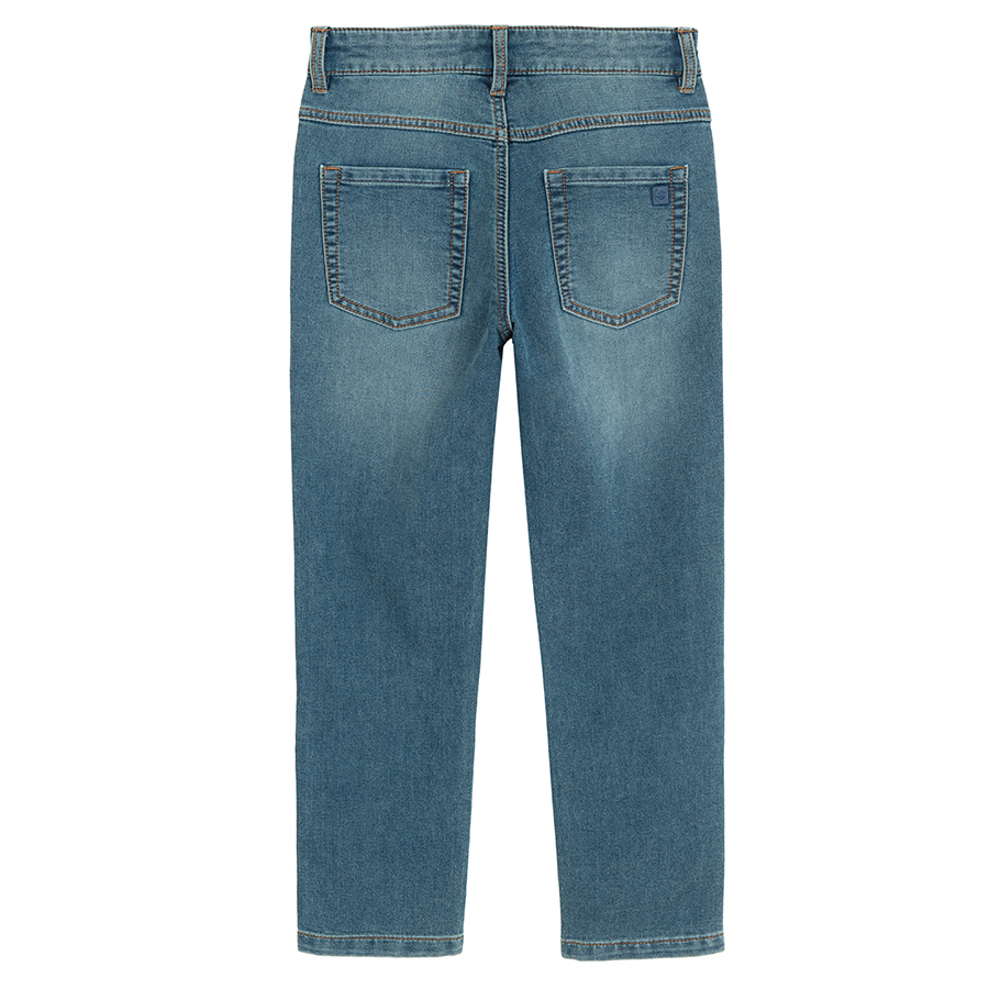 Blue denim trousers