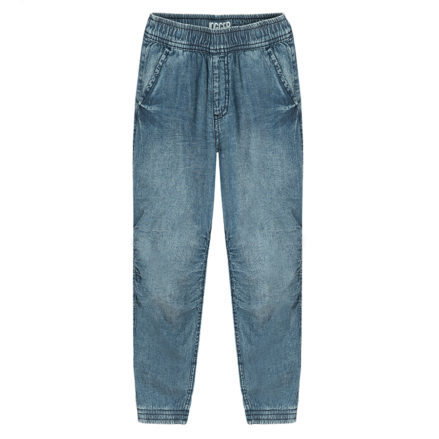 Blue denim trousers