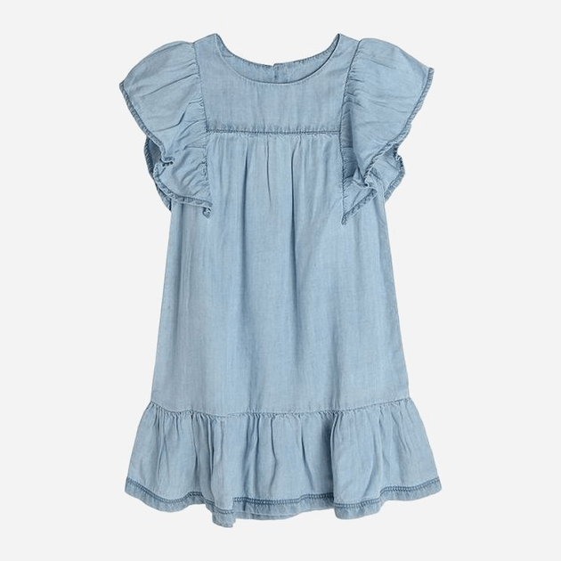 Denim dress with ruffle