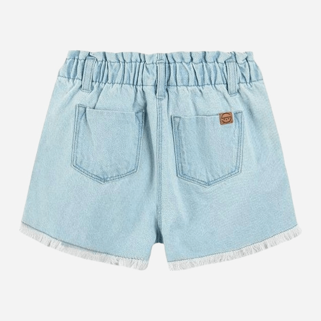 Denim shorts with elastic waist and button