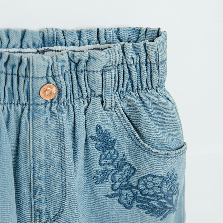 High rise denim skirt