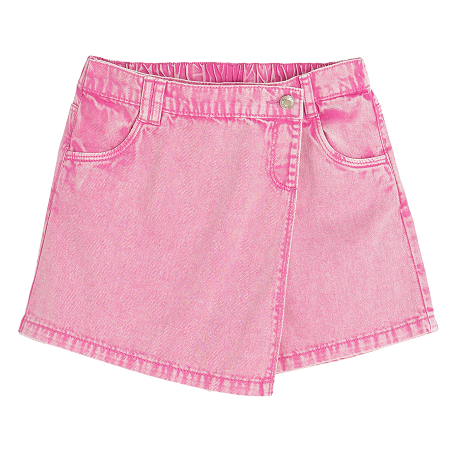 Fuchsia denim skirt shorts