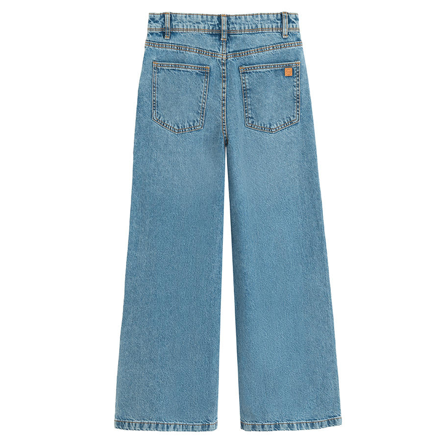 Light blue wide leg denim pants