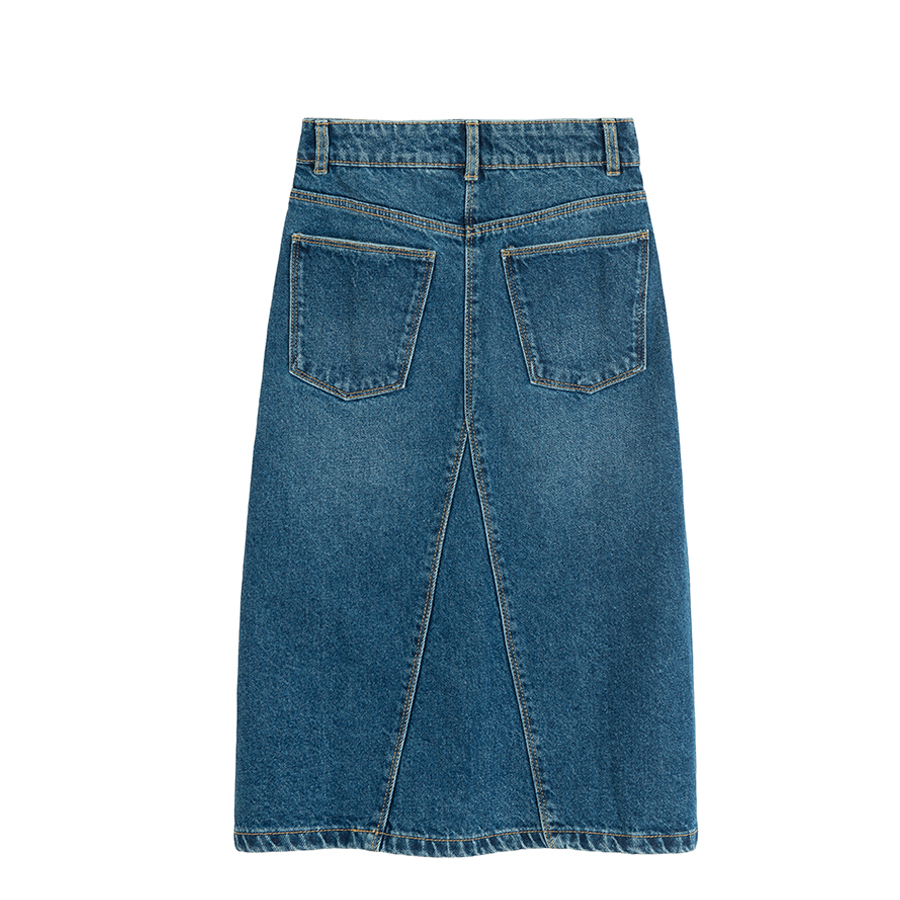 Blue denim skirt