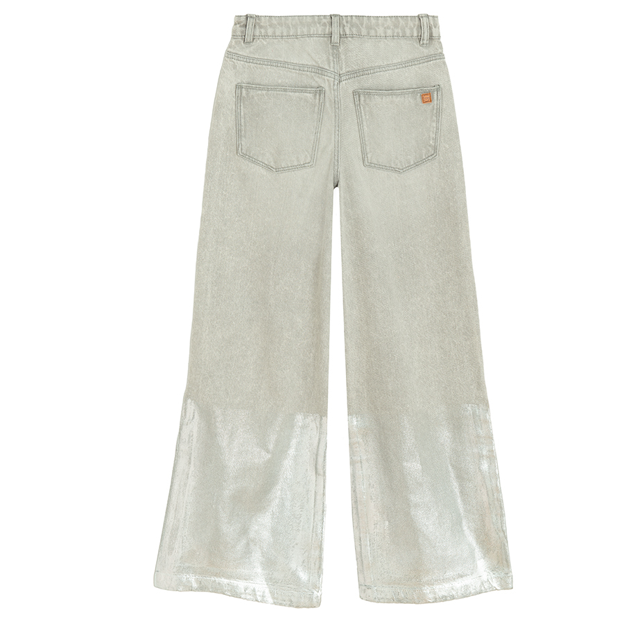 Light grey wide leg denim pants